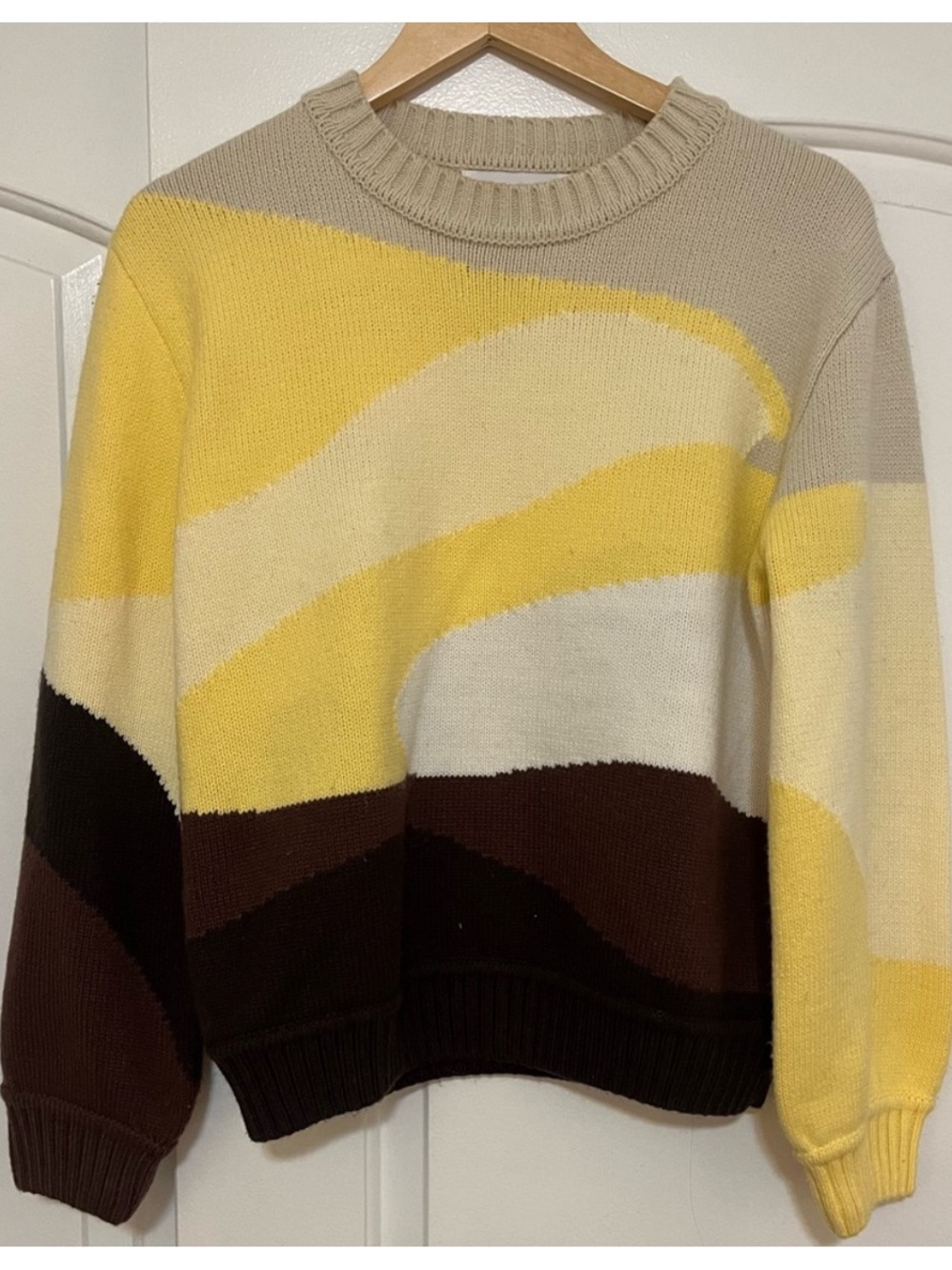 House of Sunny Wave Stripe Crewneck Sweater – Size S